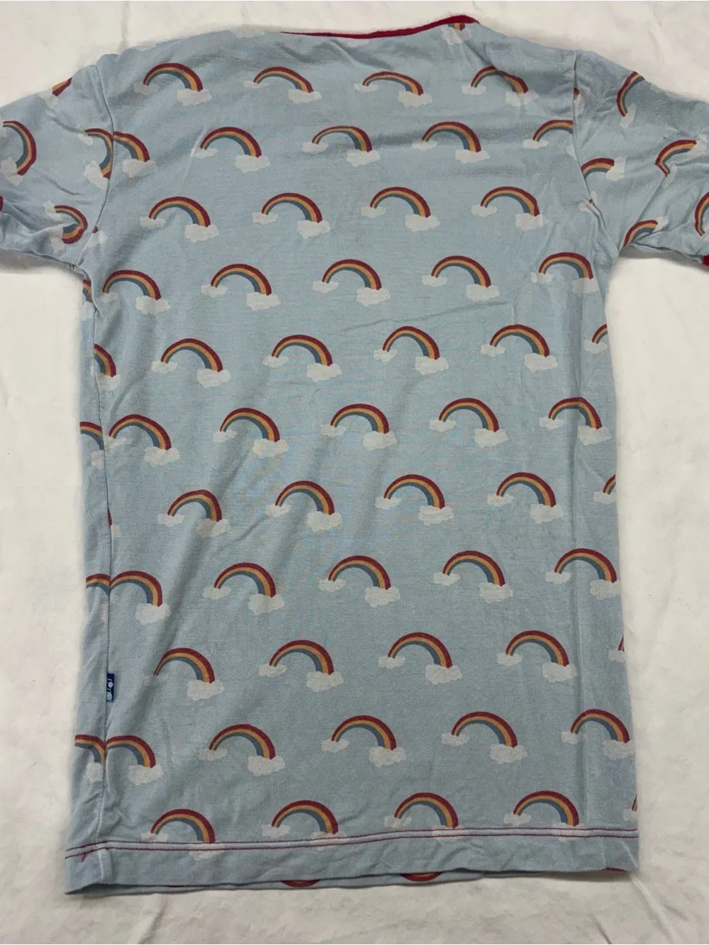 Kickee Pants‎ Light Blue Rainbow Pajama Set Bamboo Gender Neutral Size 6